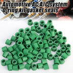 Green Air Conditioning 100/50pcs 1/4'' Charging Hose 1/4'' Valve Gasket Manifold Repair Seal Kit Replacement Car Accessories New