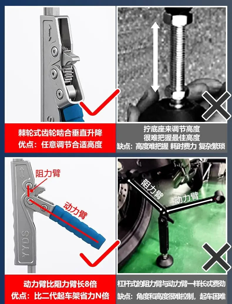 Motorcycle Jack Lifting Frame Unilateral Parking Device Rear Wheel Washing Chain Removal Tire Maintenance Universal Type Amagi