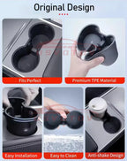 For Tesla Model 3 Y Highland Cup Holder Insert Mats Center Console Organizer Coaster Armrest Cupholder Car Accessories Amagi