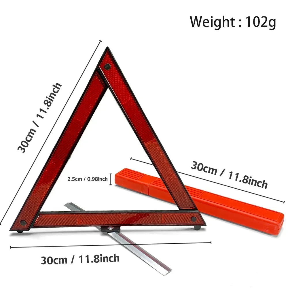 Car Tripod Folded Stop Sign Reflector Emergency Breakdown Warning Triangle Red Reflective Sticker Safety Hazard Tripod Amagi