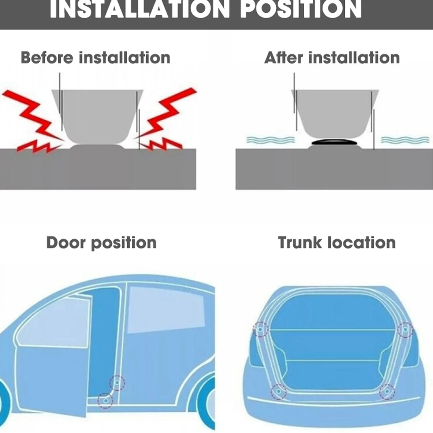 Silicone Door Shock Absorber Cushion Universal Hood Rear Trunk Reduce Noise Crashproof Airbag Buffer Anti Collision Pad Sticker