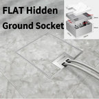 Stainless Steel Floor Socket Outlet, Hidden Flush Mount Electrical Floor Power Socket for EU US FR BR IL Standard Plug