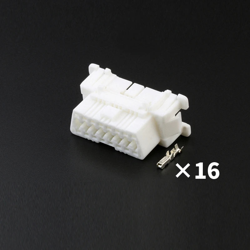 Applicable to automotive diagnostic seat OBD interface plug 16 holes connecting plug rubber shell sheath with terminal 179631-1