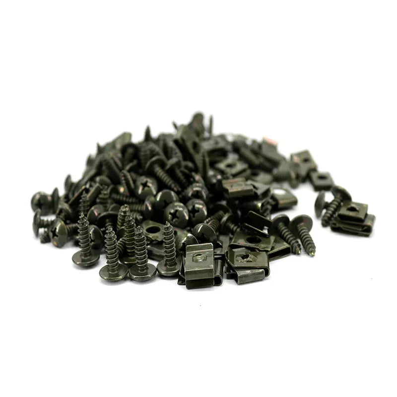 Mixed Car Motorcycles Metal 100/10pcs Screw Tapping Fastener U-Type with Screw Anti-rust Protection Clip Buckle Iron Sheet Amagi