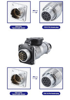 PLS20 WS20 TP20 Aviation Connector 20mm Opening Diameter 2-12 Pin Male Female Circular Plug Socket Metal Shell Waterproof IP67