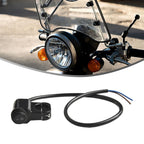 Motorcycle Handlebar Headlight ON/OFF Switch Black/Silver Aluminum Alloy 2-Wire Waterproof Second Gear Switch Motorcycle Parts