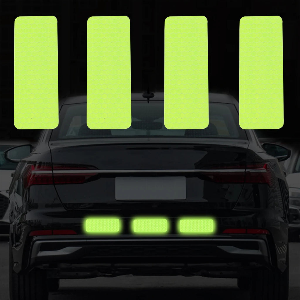 10pcs Car Bumper Reflective Safety Strip Sticker Warning Reflector Tape Auto Car Accessories Exterior Interior Reflector Sticker