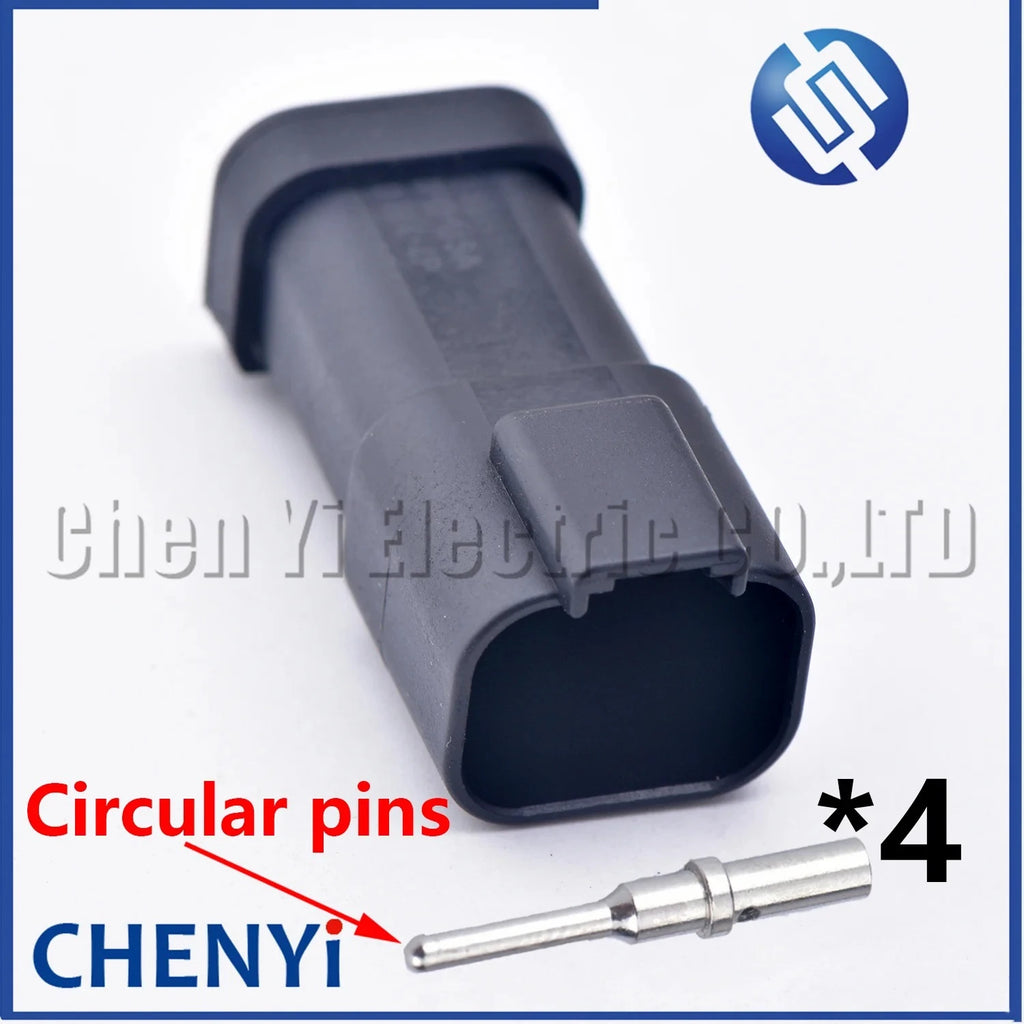 4 Pin Black DT series Connector Waterproof Plug Socket DT06-4S DT04-4P DT06-4S-E005 DT04-4P-E005 For Engineering Vehicle Deutsch