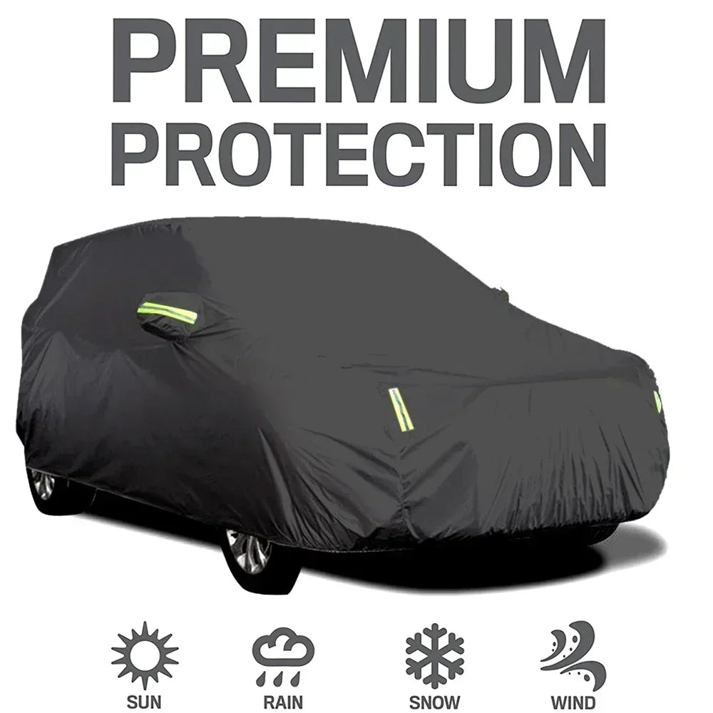 Universal For Audi A3 A4 A5 A6 A7 B7 B8 C5 Q2 Q3 Q5 7 Body Full Covers Black/Silver Outdoor Sun Snow Rain Protection Cover Amagi