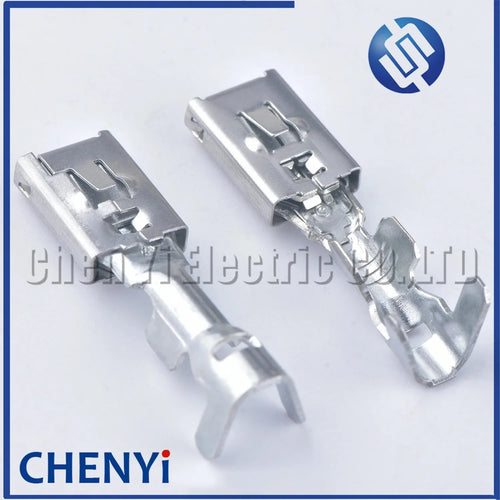 10 Pcs 6.3mm Composite Brass tin plating Wiring Terminal DJ6223-6.3C female Pin for Connector Plug Socket Fuse Box Wire Harness