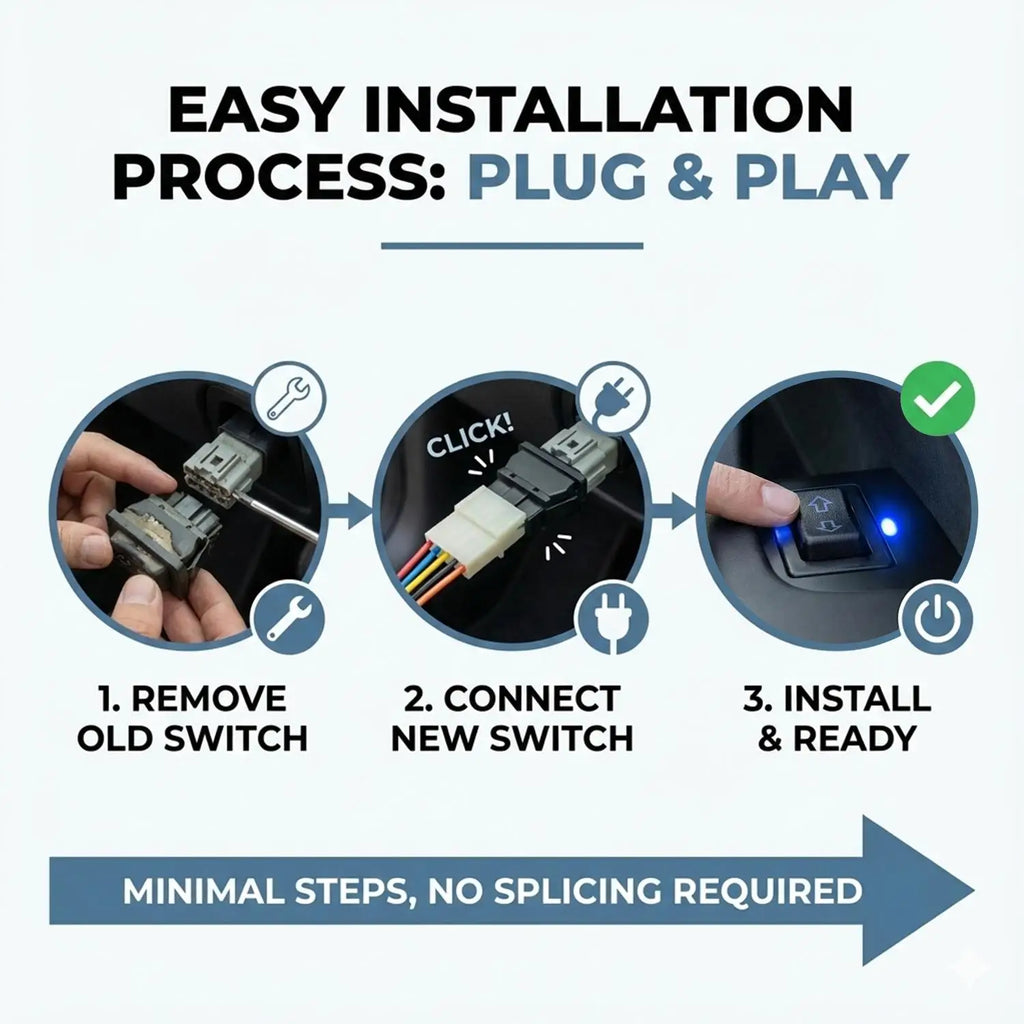 Universal Auto Power Window Switch Glass Lifting Control Button 12V 20A 5 Pin Rocker Toggle Blue Red LED Light Car Interior Kit