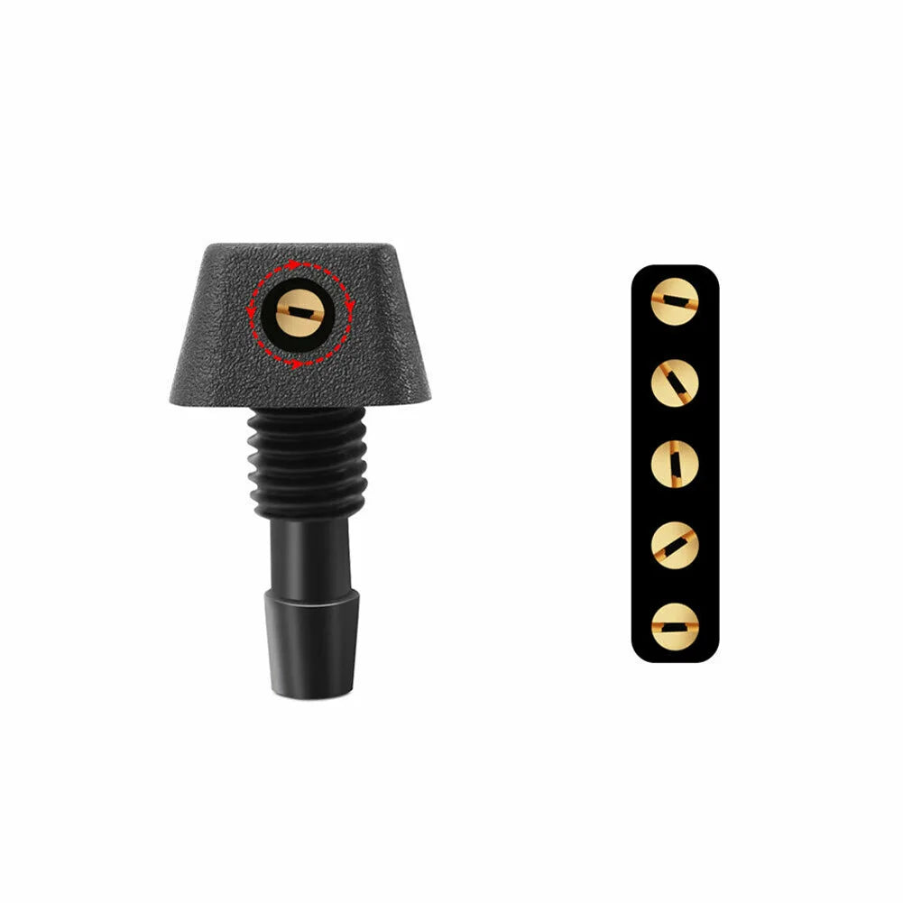 2Pcs Car Front Windshield Wiper Nozzle Car Fan-shaped Mist Windscreen Washer Water Spray Jets Nozzles Accessories