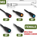 5/20/100 PCS M6 M8 Julet Sensor Waterproof Electric Bicycle Butt Joint Plug Male Female Ebike Display Cable Connector With Wire