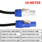 Weatherproof 3-Pin Power Cable (3×1.5mm²) for Stage Audio, Lighting Gear, Beam Projectors & LED Displays