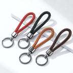 Trend Black Pink Color Braided Rope Car Keychain Fresh Ice Cream Color Key Pendant Sheep Pattern High Ring Leather Rope Amagi