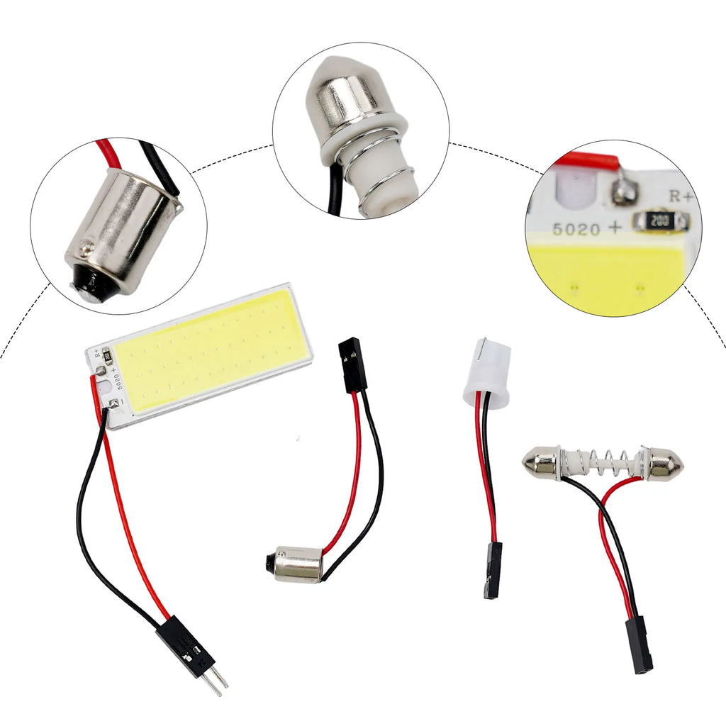Car Interior Ceiling LED Light Panel 6000K White COB LED Light Panel With Light Adapter For Car Interior Ceiling 16/24/36/48 LED