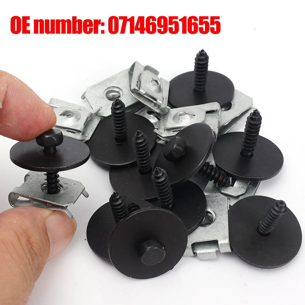 20/1set Bumper Cover Fender Splash Guard Screw and U-Shape Self-Locking Nut Kit for BMW Bumper Repair Kit 07146951655