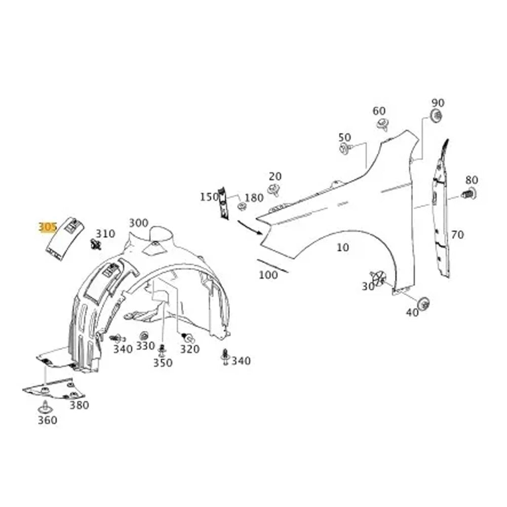Car Front Wheel Arch Fender Cover For Mercedes W176 W246 C117 A2468840222 Door Wheel Arch Liner Plug Servicing Gasket Cover