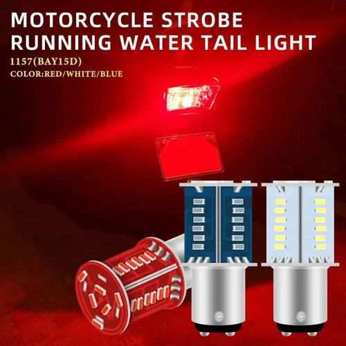 1/4pcs 1157 Strobe Brake Light Streamer BAY15D P21/5W DRL Reversing Parking Turn Signal Stop Tail Lamp for Auto Motorcycle