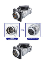 P28 Aviation Connector, Square Flange Socket, Male/Female Circular Butt Joint, 2/3/4/5/7/10/12/14/16/19/20/24 Pin, P28K2Q PLS28