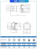 GX12 GX16 GX20 Waterproof Aviation Connector 2 3 4 5 6 7 8 9 10 12 15Pin M/F, 5/10/20 Sets for Industrial Machinery Panel Wiring