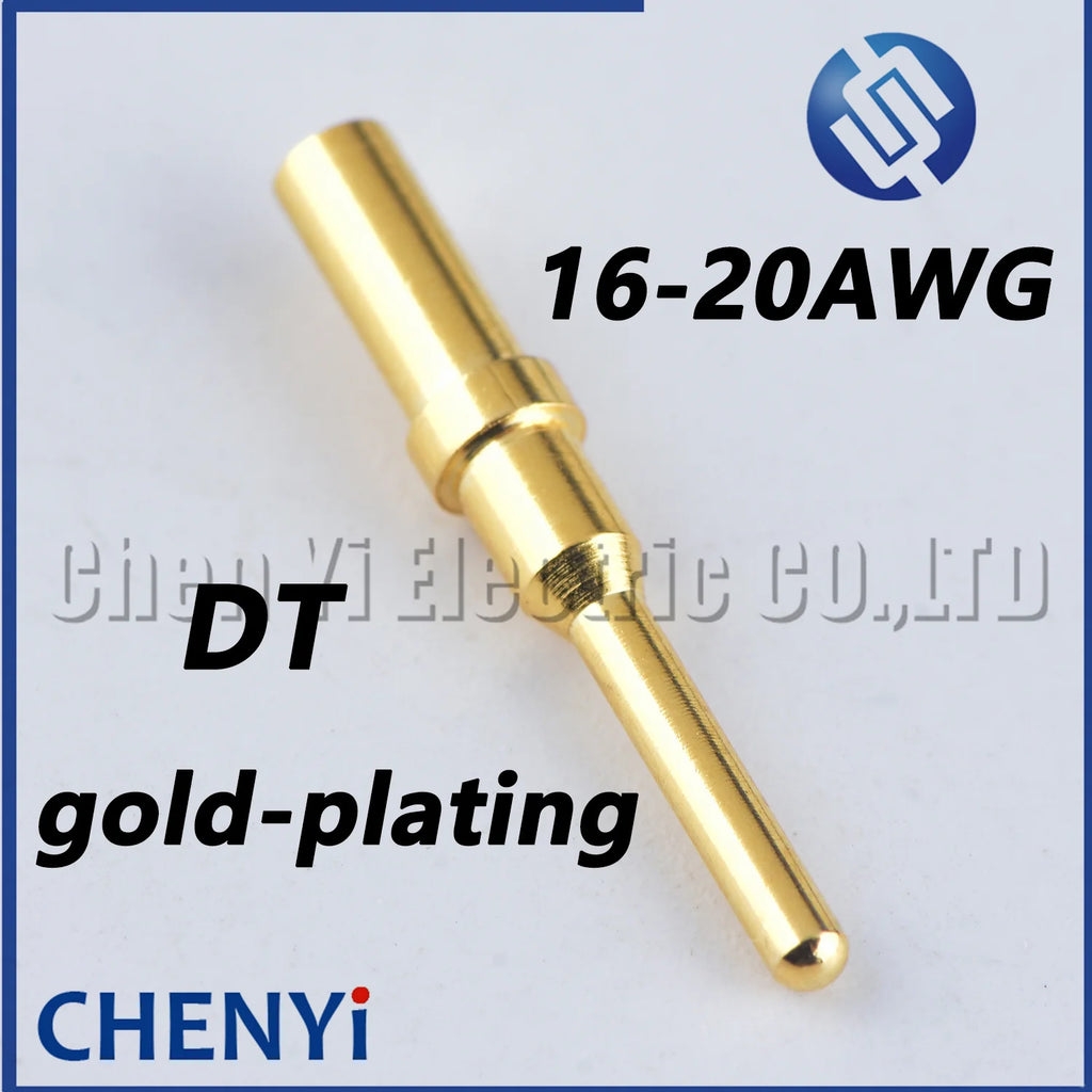10 Pcs Pin Socket 0460-202-1631 0462-201-1631 Gold Plated Stainless Steel 16-20AWG For Deutsch DT Series Crimp Solid Terminal