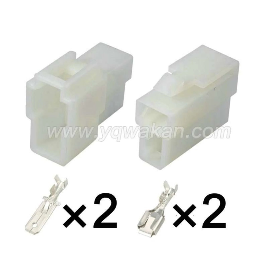 2PIN Automobile Connector 6.3mm Series Male Female Unsealed Connectors Wiring Harness Housing With Terminal