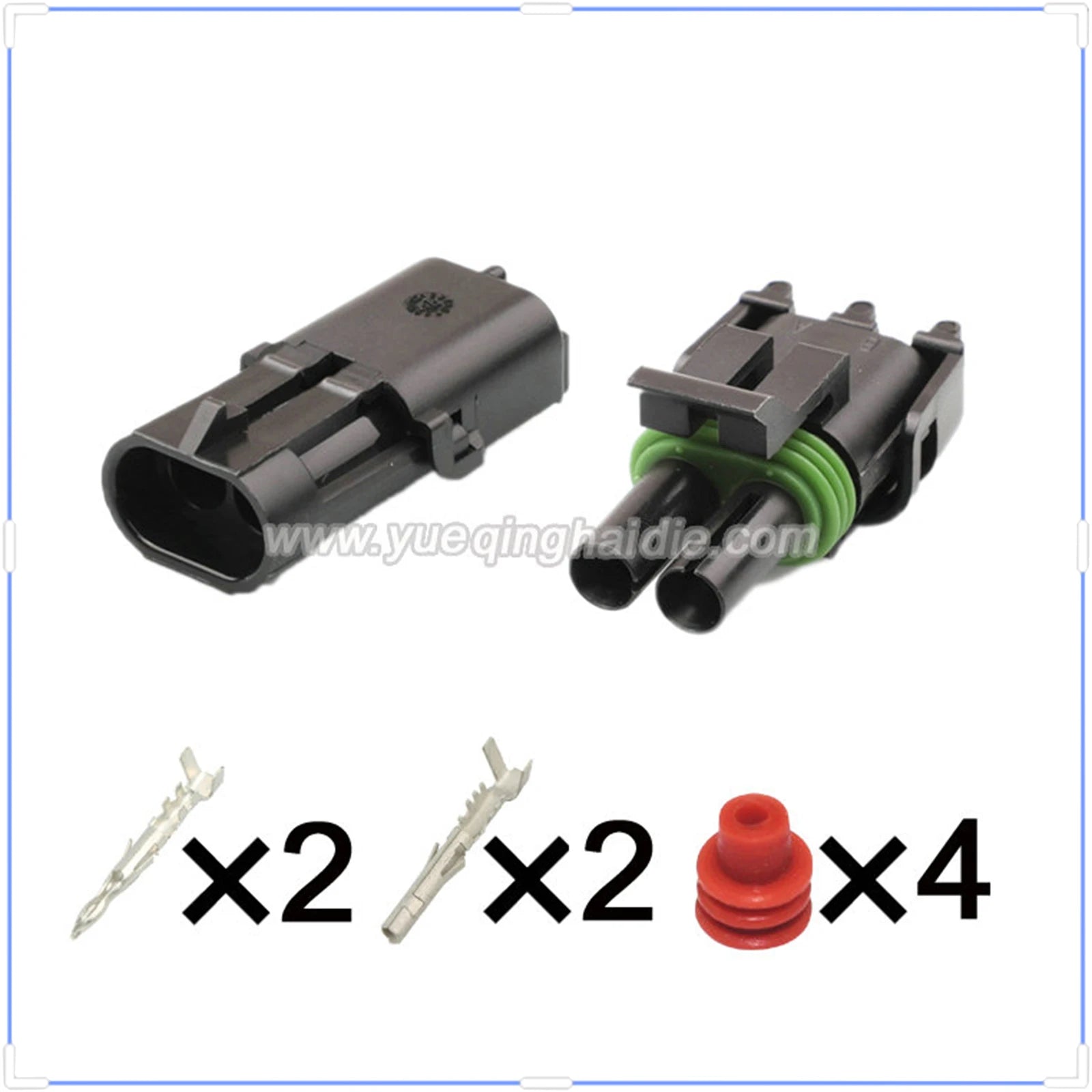 Delphi 2-Pin Connector Waterproof 2.5mm Male Female Connector Automotive Wiring Harness Cable Plug for GM 12010973 12015792