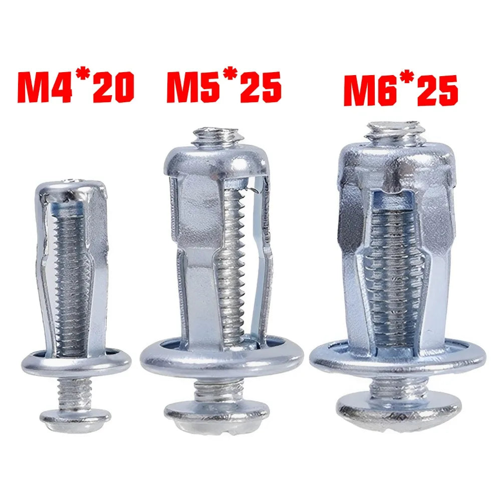 Universal Car License Plate Screws Mounting Kit M4 M5 M6 Auto Fastener Expansion Nuts Carbon Steel Black Bolts for Bumper Frame