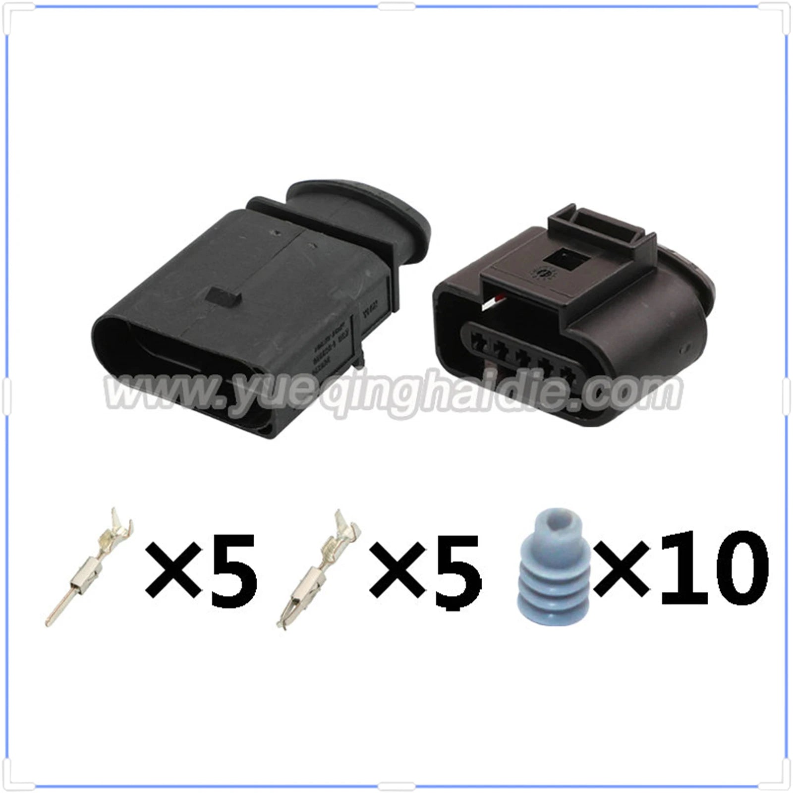 5 Pin Connector Waterproof 1.5mm Male Female Connector Automobile Wiring Harness Cable Plug for VW Audi 1-969920-1 1J0973705