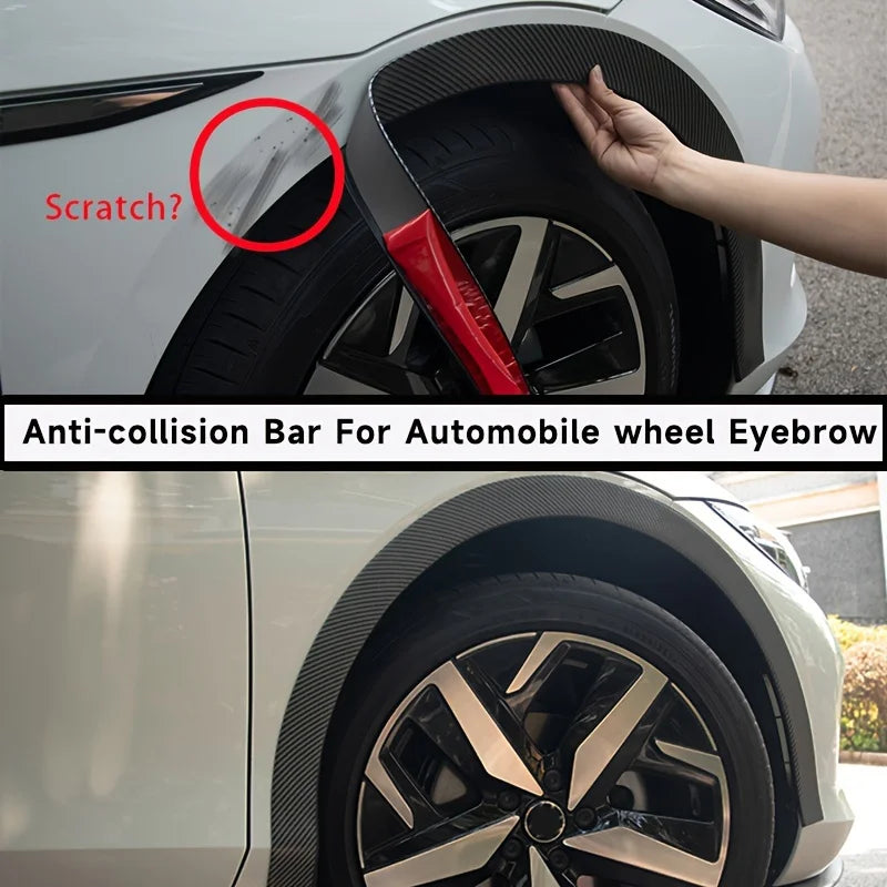 Car Wheel Eyebrow Anti-collision Strip Self-adhesive Carbon Fiber Pattern Full Back Glue Universal Wheel Eyebrow Rubber amabilis