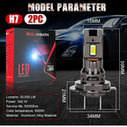 300W Turbo H7 LED CANBUS Lights 30000Lm Mini H11 LED Headlight With Cooling Fan Fog Driving Car Super Bright Waterproof Amagi