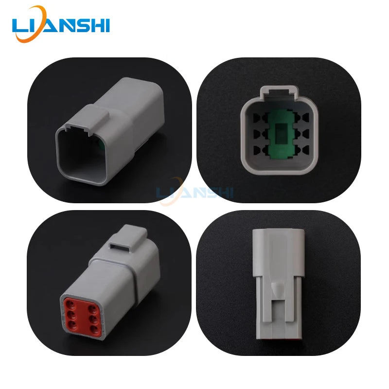 DT06-6S DT04-6P Deutsch waterproof connector car day running lights modified wiring harness plug LED spotlight harness