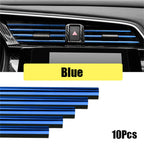 10Pcs Car Interior Air Conditioner Outlet Decoration Stripes  Car Air Conditioning Outlet U Style Decoration Strip Accessories