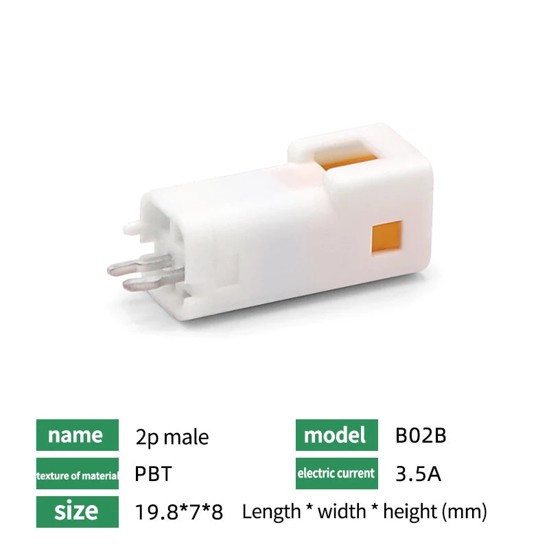 5/10/100 Sets Automotive Connectors JST02R-JWPF-VSLE 2/3/4/6/8 Pin Waterproof Connectors Male and Female Butt Plugs