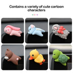 Car Ornaments Mini Sleeping Cute Animals Resin Bear Rabbit Sheep Turtle Resin Decoration Home Office Computer Decor Amagi