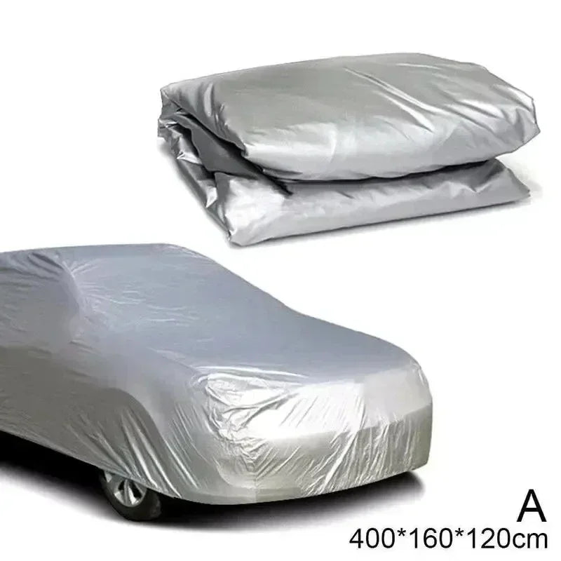 Universal Fit Full Car Cover Waterproof Dustproof All-Season PE Film Coat with Aluminum Protective Sunshade UV Ray Reflection