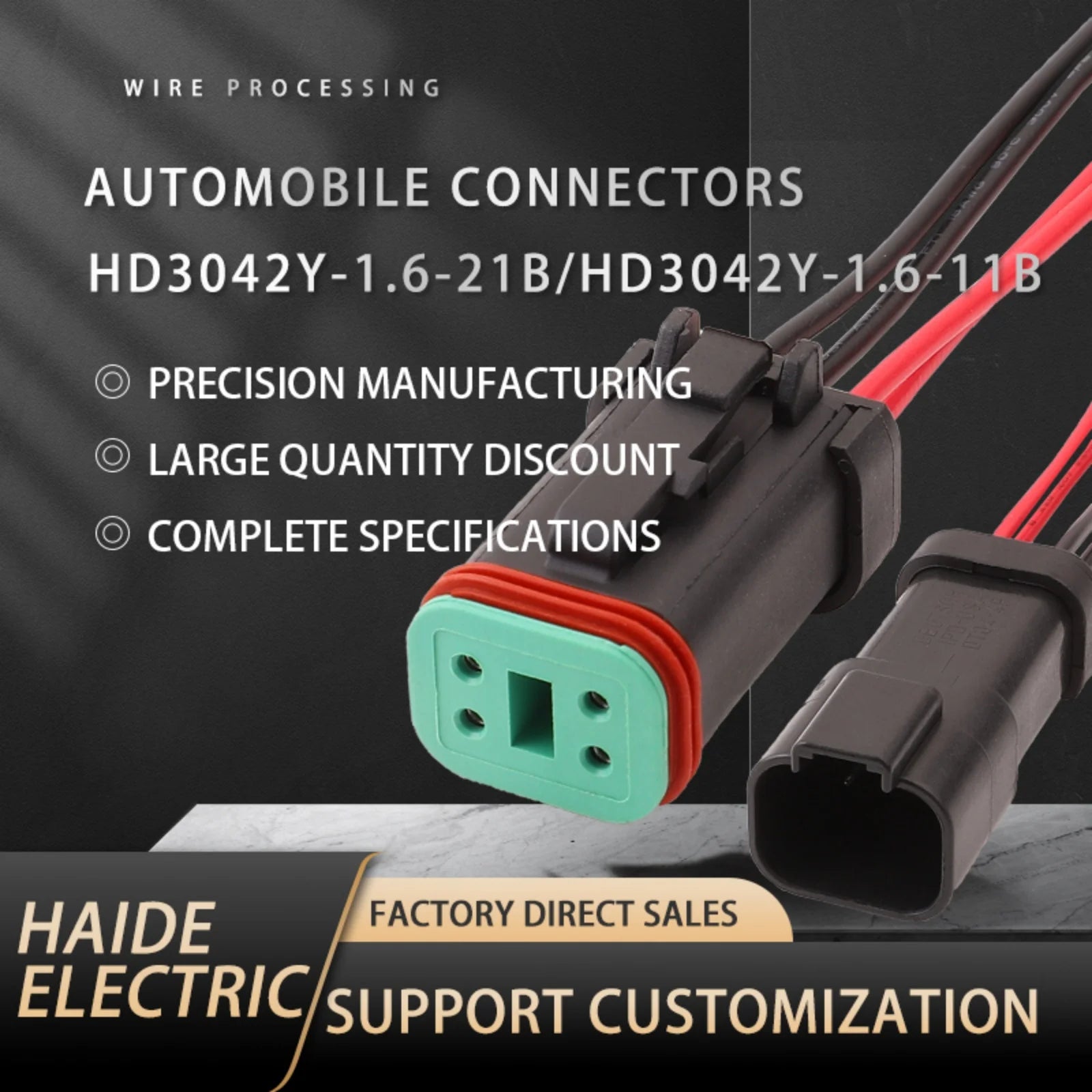 4 PIN 1.6 mm Male Female Connectors Wire harness Plug For Deutsch Engineering Vehicle DT04-4P-E005 DT06-4S-E005