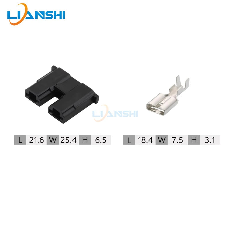 Automotive connector electronic throttle plug 2-hole wiring harness connector DJ7021LB-6.3-21