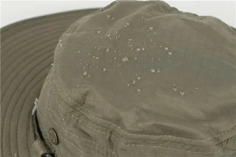 Summer Men Outdoor UV Protection Wide Brim Hiking Hat Mesh Fisherman Hat Beach Sunscreen Cap Summer Bucket Hats Men Amagi