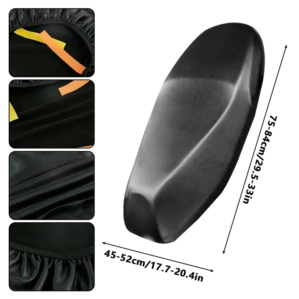 Motorcycle Seat Cover Elastic PU Leather Scooter Waterproof Dust Protector Sun Cover Universal Motorcycle Seat Protector Amagi