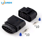 Applicable to Volkswagen halogen headlight 10p plug 1J0973835, male and female 1J0973735, wiring harness DJ7105A-3.5-11/21