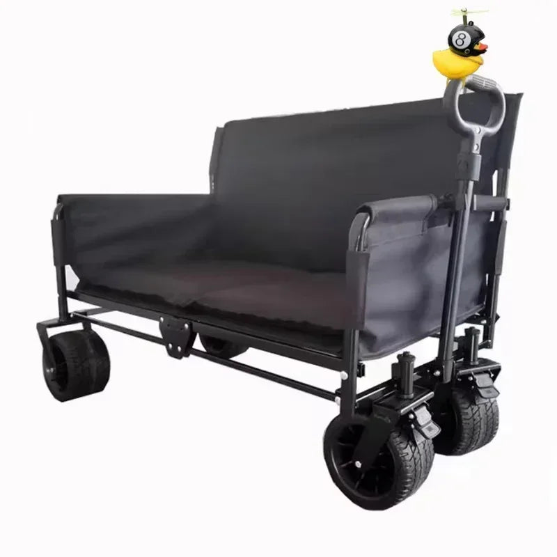 Collapsible Folding Utility Beach Cart Wagon Heavy Duty Large Capacity Fold Wagon Ourdoor Trolley Portable Garden Camping Cart