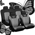 Car Seat Covers Set Universal Fit Most Cars with Butterfly Pattern Tire Track Detail Styling Protector Covers for the Car Amagi