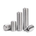 M3 - M10 Sizes DIN913 Hex Socket Allen Flat Point Grub Bolt Assortment - Black Steel & 304 Stainless Steel Mix