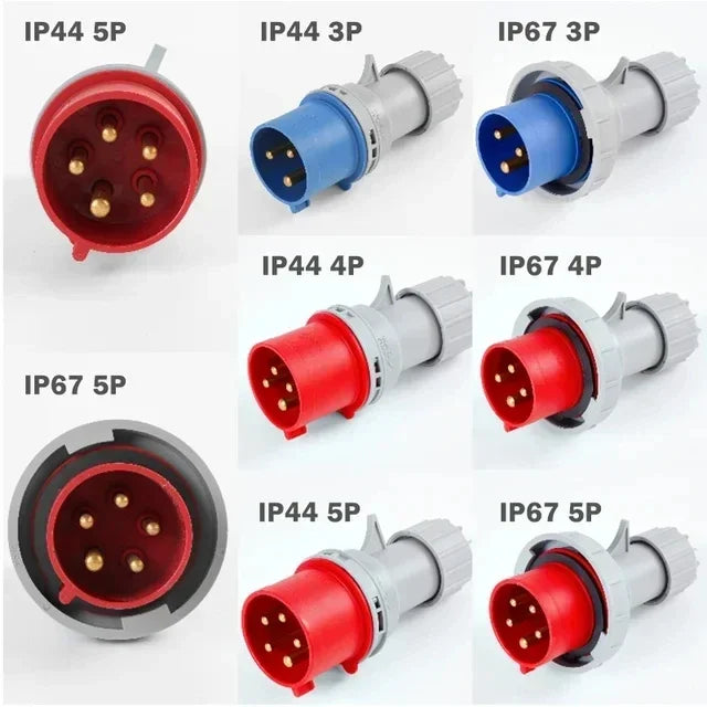 1/5/20/50 PCS 16/32A Industrial Plug and Socket 3P/4P/5Pin Electrical Connector IP67 Wall Mounted Socket Male&Female Plug