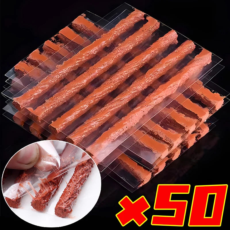 5-50pcs Car Tire Repair Strip Motorcycle Tubeless Tyre Wheels Puncture Plug Seal Tape Repair Tools Auto Vacuum Tire Rubber Strip