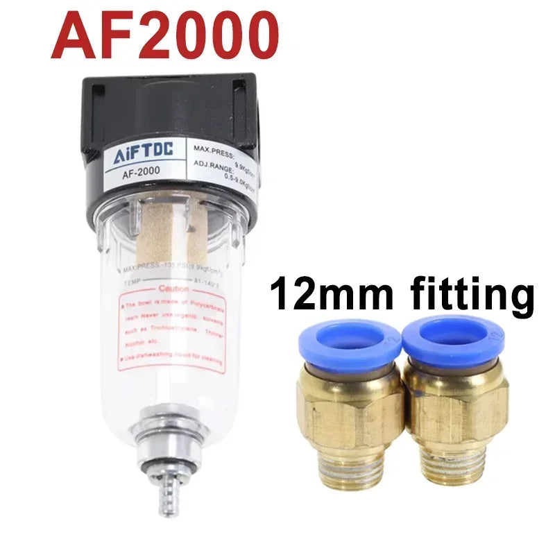 1/4 Air Source Processor AF2000 AF2000-02 Copper Filter Air Pump Filter Oil Water Separator Pneumatic Components Air Compressor