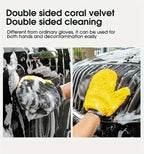 Car Washing Gloves Double Sided Coral Fleece Thickened Super Absorbent Car Wiping Gloves Cleaning Tools Amagi