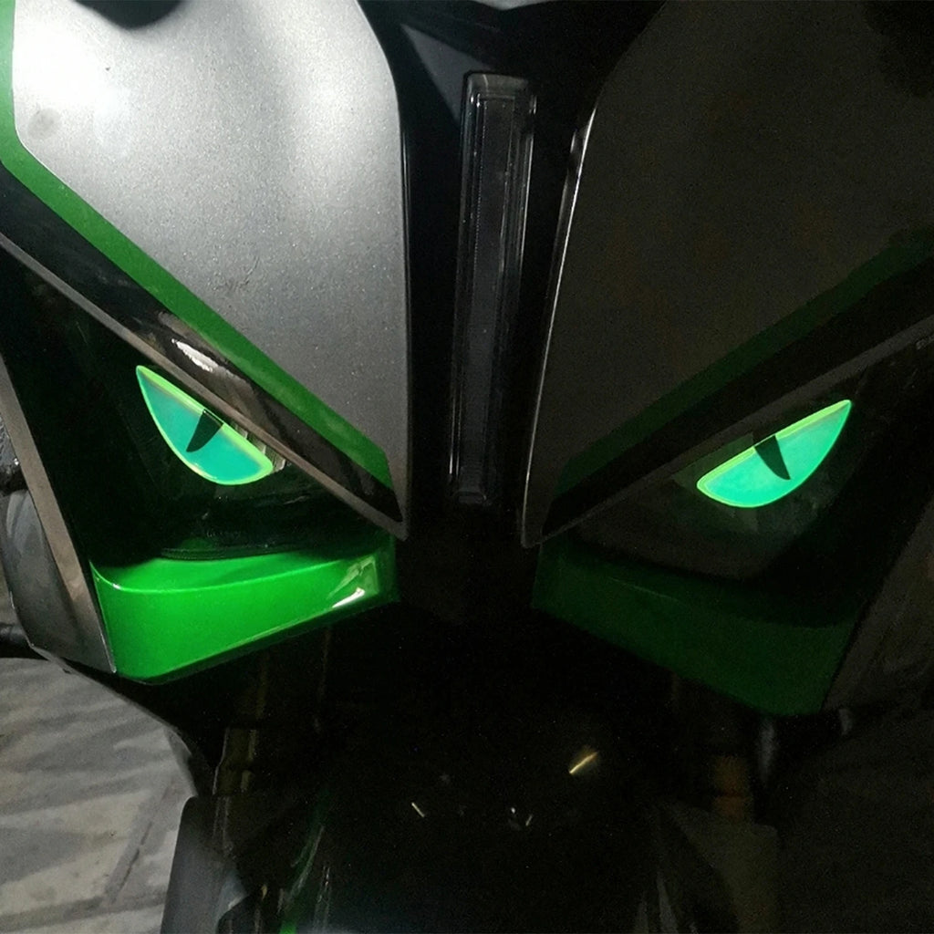 Compact Night Light 3D Devil Eye Stickers Motorcycle Electric Scooter Modified Decorative Front Stickers Windshield Stickers